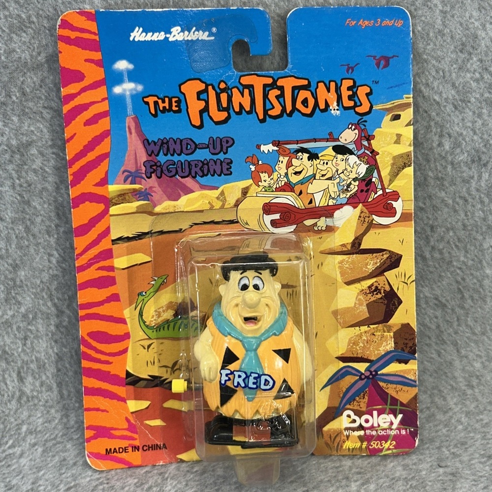 Fred Flintstone Unisex Orange Boley Wind-Up Figurine Vintage 1994 3 Inch OS